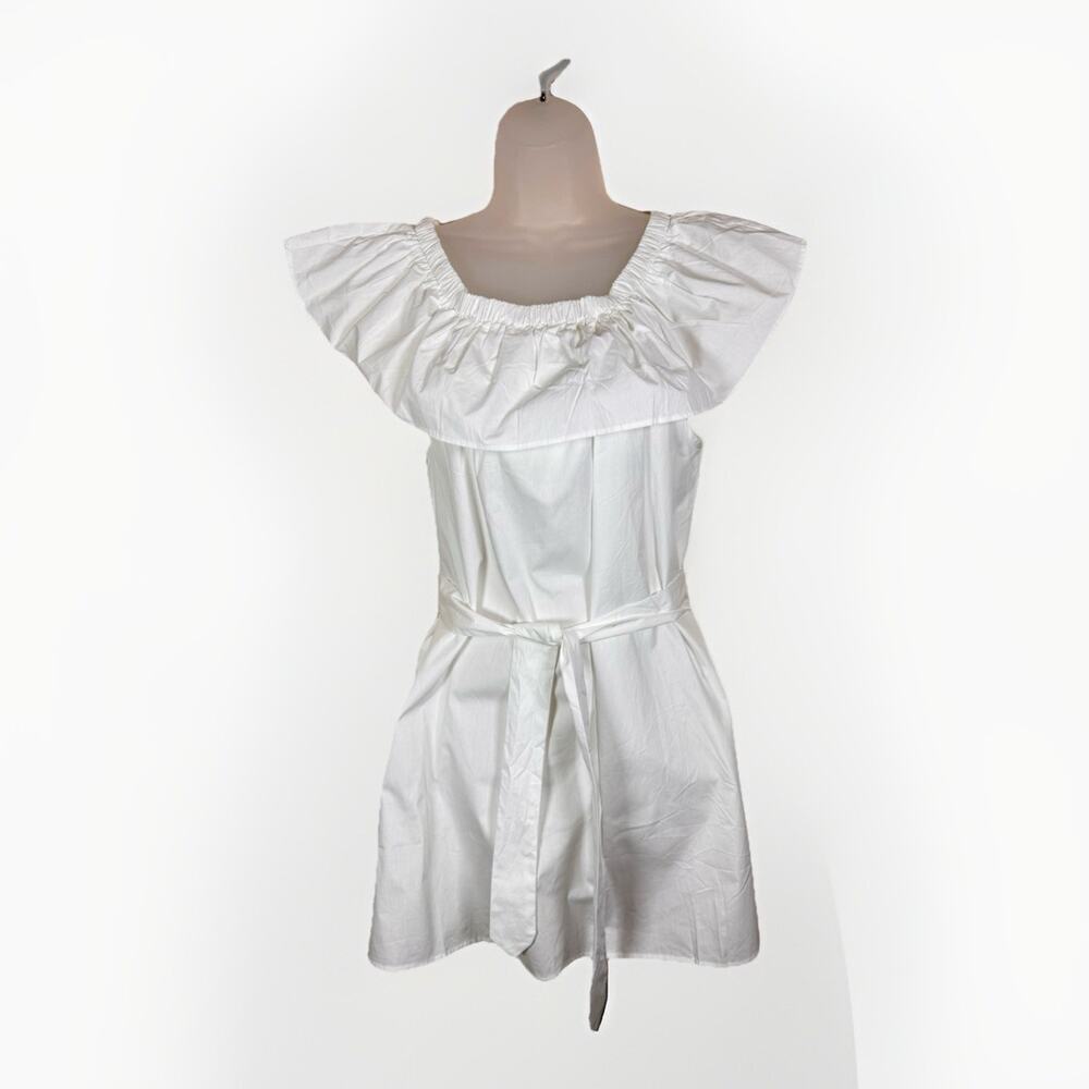 NWT Umgee Womens Dress Off The Shoulder Short Poplin Cotton Preppy Bridal Size S